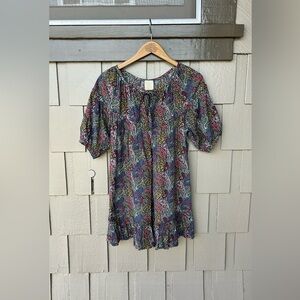 TOAST Bohemian Paisley Mini Dress Festival Cottagecore Resortwear Vacation Sz Sm